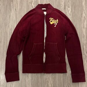 Abercrombie & Fitch Burgundy Zip Up Sweater